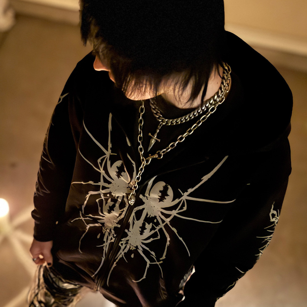 Web of Shadows Reflective Zip-Up